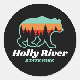 Sticker Rond Holly River State Park West Virginia Bear Retro