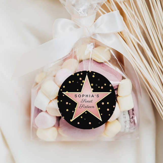 Sticker Rond Hollywood Glam Personnalisé (Créateur téléchargé)