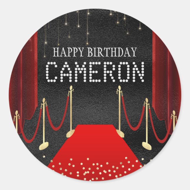 Sticker Rond Hollywood Red Carpet VIP Party (Devant)