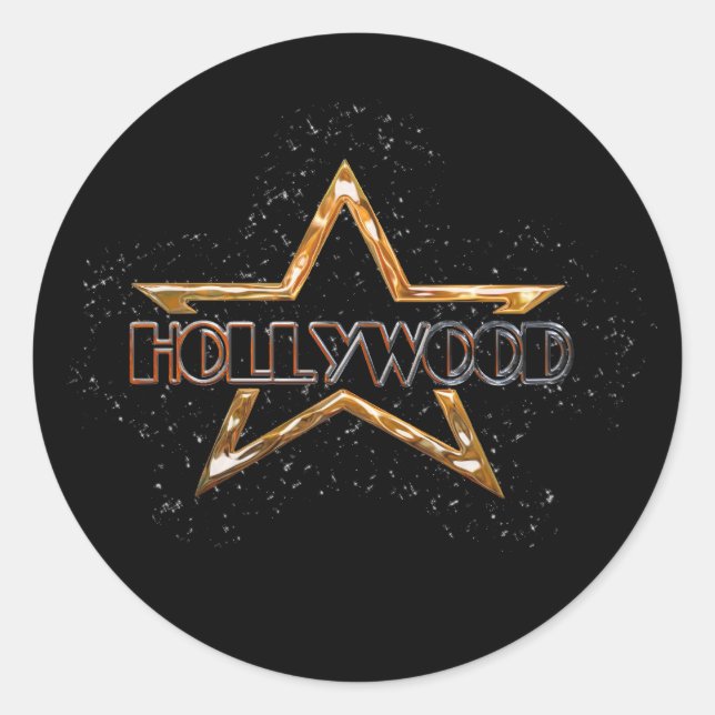 Sticker Rond Hollywood Star (Devant)