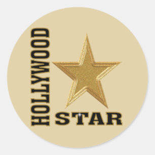 Sticker Rond Hollywood Star