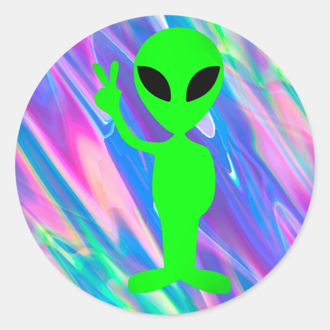 Sticker Rond Hologramme alien (Devant)