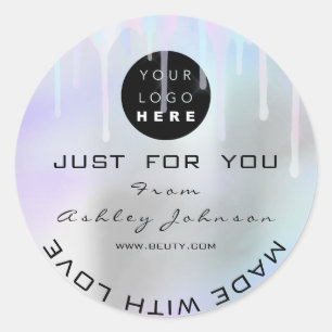 Sticker Rond Holographe De Logo De Remerciements De parties sci