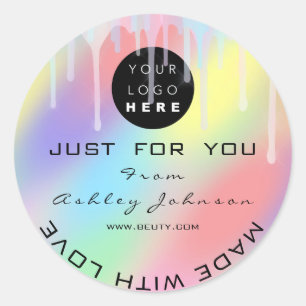 Sticker Rond Holographe En Logo Merci Fabriqué Avec Des Lecteur