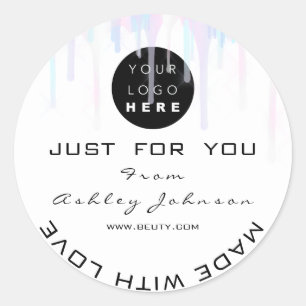 Sticker Rond Holographe en Merci fait d'amour
