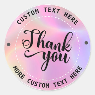 Sticker Rond Holographic Merci Mariage d'affaires Anniversaire
