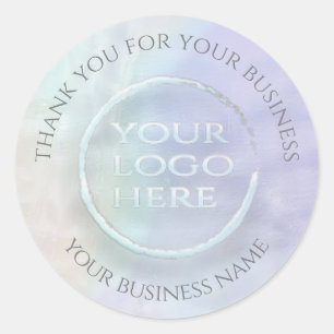 Sticker Rond Holographie de la perle Iridescente votre logo mer