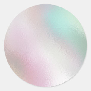 Sticker Rond Holographie de perle irisée romantique glamour C