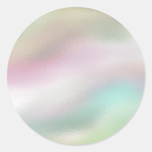 Sticker Rond Holographie de perle irisée romantique glamour C