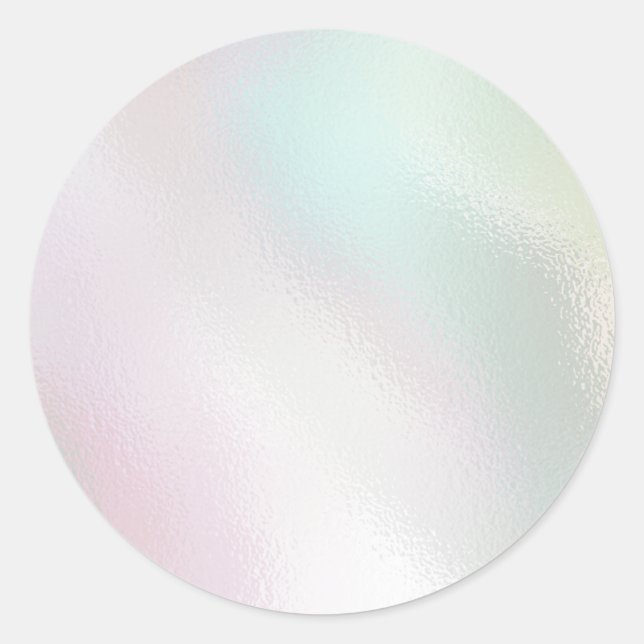 Sticker Rond Holographie romantique irisée glamour perle (Devant)