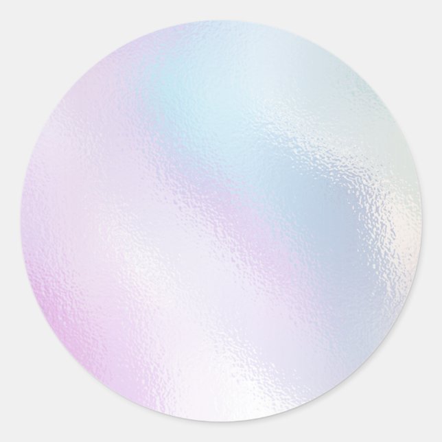 Sticker Rond Holographie romantique irisée glamour perle (Devant)
