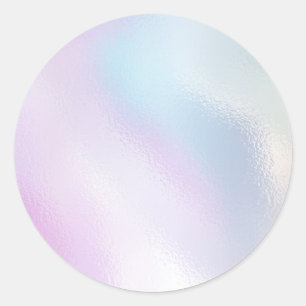 Sticker Rond Holographie romantique irisée glamour perle