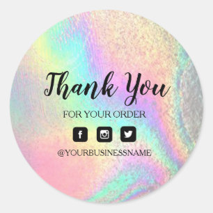 Sticker Rond Holographie Unicorn Sticker. Élégance et harmonie