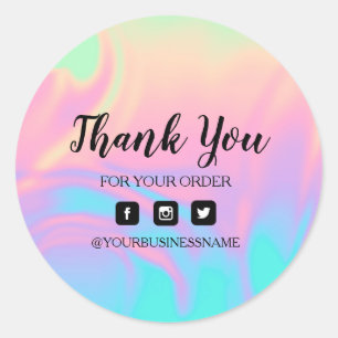 Sticker Rond Holographie Unicorn Sticker. Élégance et harmonie