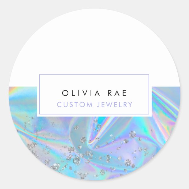 Sticker Rond Holographique de luxe tendance (Devant)