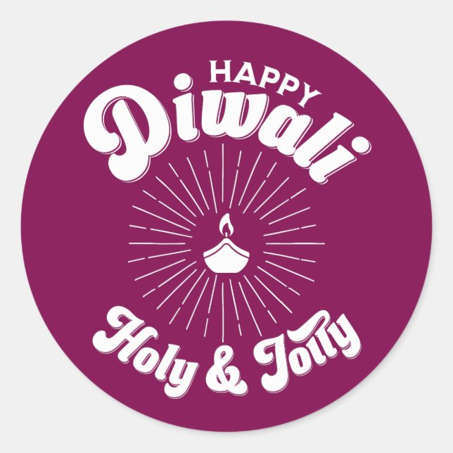 Sticker Rond Holy And Jolly Diwali (Devant)