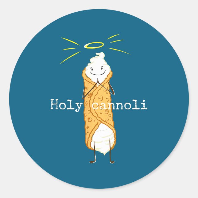 Sticker Rond Holy Cannoli Funny Quote Italian American Gift Sic (Devant)