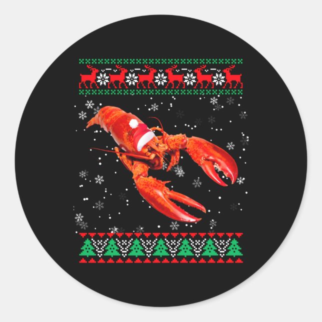 Sticker Rond Homard des animaux laides (Devant)