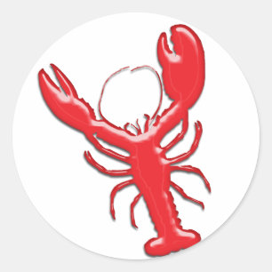 Sticker Rond Homard rouge brillant