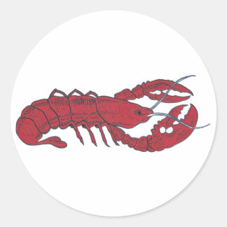 Sticker Rond Homard vintage