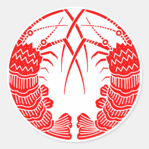 Sticker Rond Homards épineux face à face