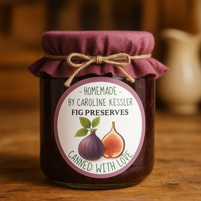 Sticker Rond Home Made Fig Preserves Canning Label Sheet (Créateur téléchargé)