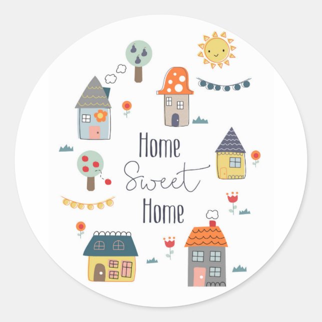 Sticker Rond Home Sweet Home (Devant)