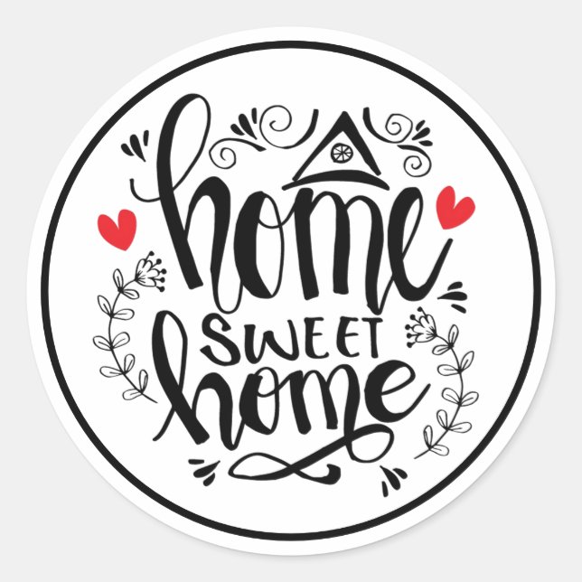 Sticker Rond Home Sweet Home (Devant)