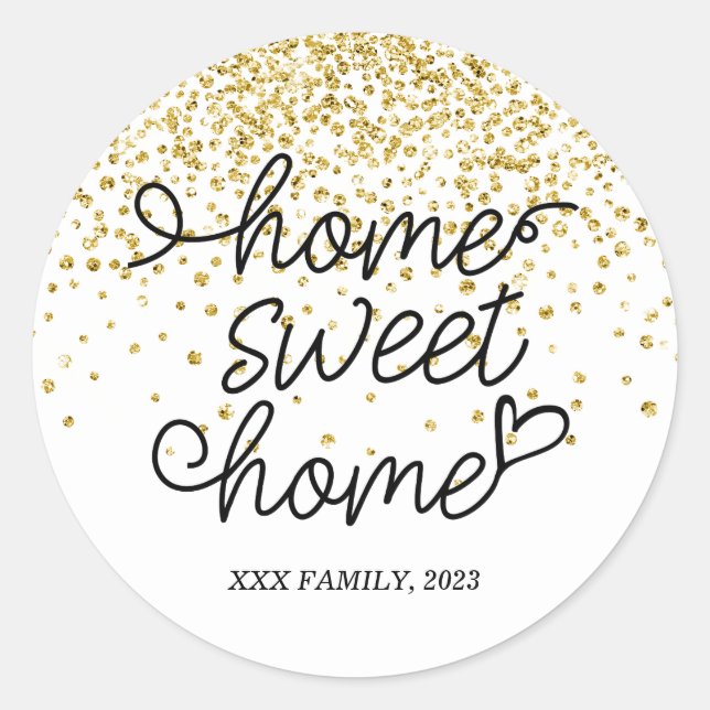 Sticker Rond home sweet home, fête de réveil (Devant)