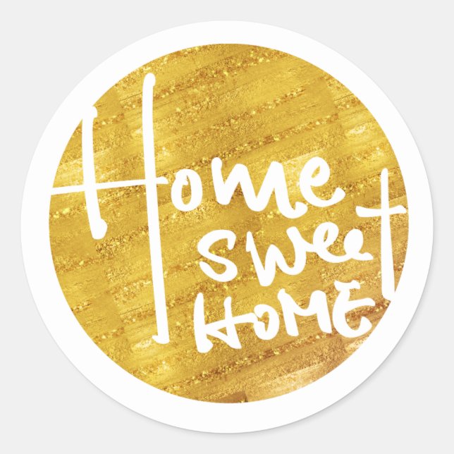Sticker Rond home sweet home, fête de réveil (Devant)