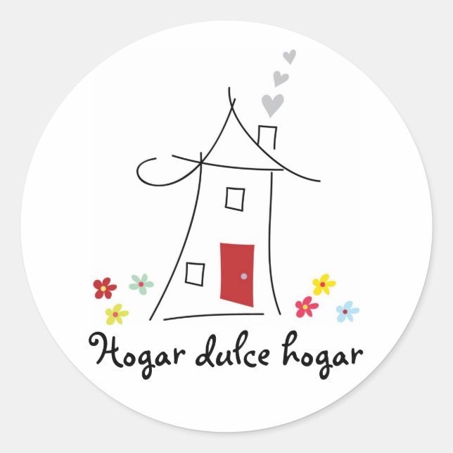 Sticker Rond Home Sweet Home / Hogar Dulce Hogar (Devant)