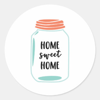 Sticker Rond Home Sweet Home, Mason Jar