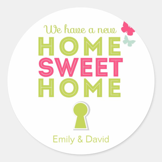 Sticker Rond Home Sweet Home {new home} Cupcake Toppers/Sticker (Devant)