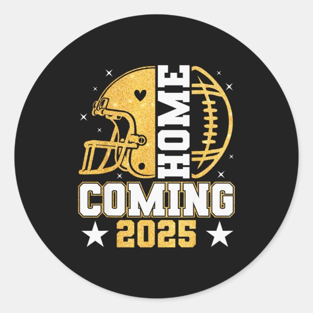 Sticker Rond Homecoming 2025 Hoco Football Mom Mama Girl Footba (Devant)