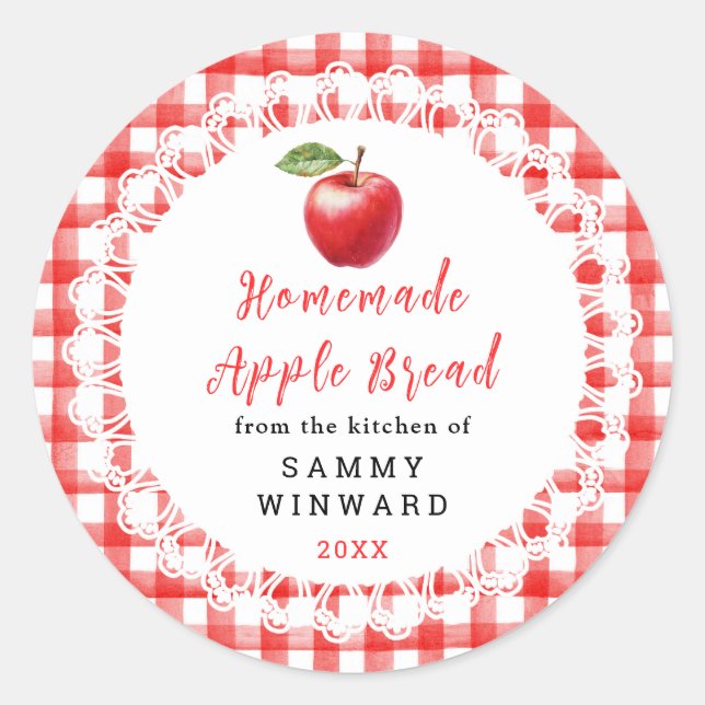 Sticker Rond Homemade Apple Bread Label (Devant)