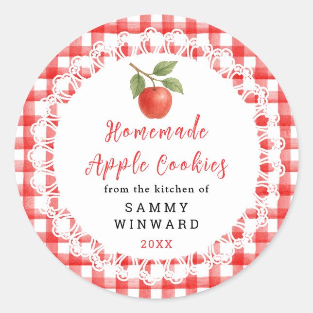 Sticker Rond Homemade Apple Cookies Label (Devant)