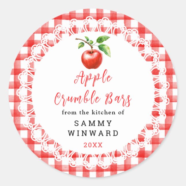 Sticker Rond Homemade Apple Crumble Bars Label (Devant)