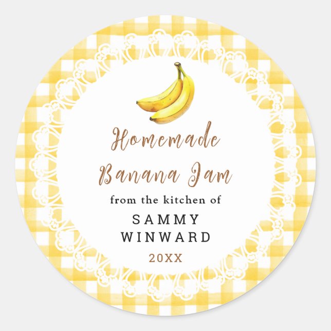 Sticker Rond Homemade Banana Jam Label (Devant)