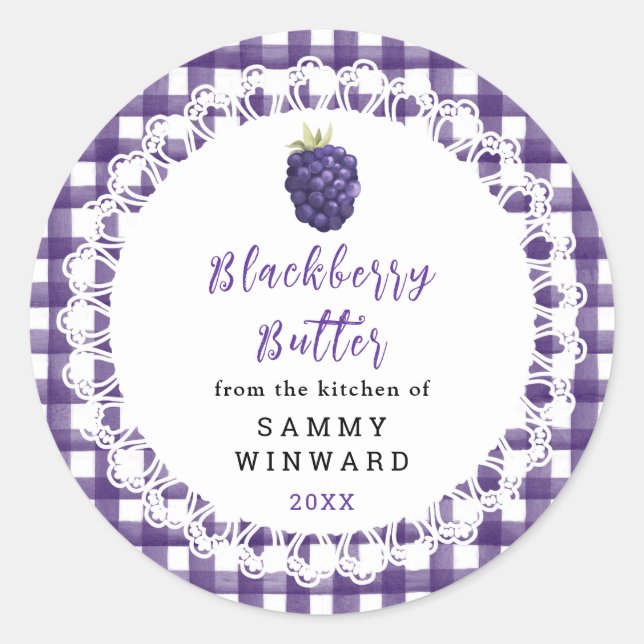 Sticker Rond Homemade Blackberry Butter Label (Devant)