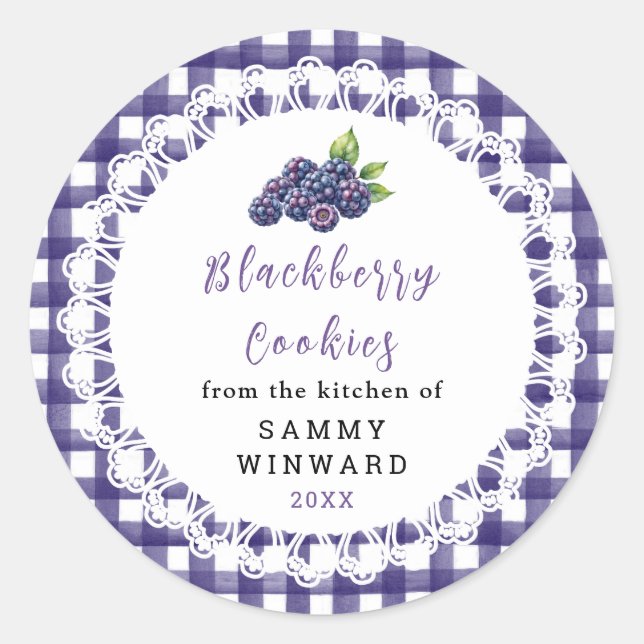 Sticker Rond Homemade Blackberry Cookies Label (Devant)