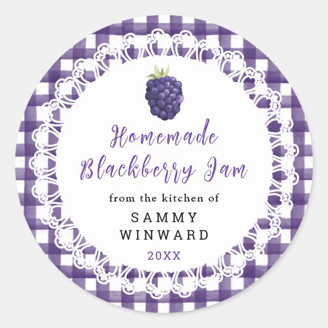 Sticker Rond Homemade Blackberry Jam Label (Devant)