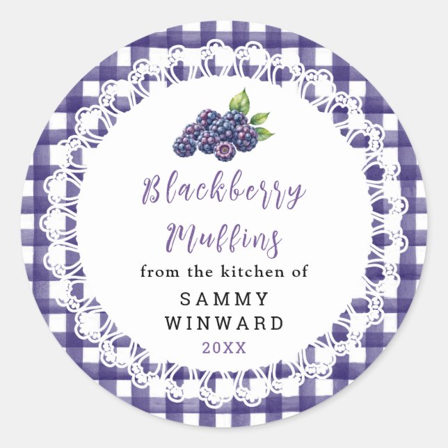 Sticker Rond Homemade Blackberry Muffins Label (Devant)