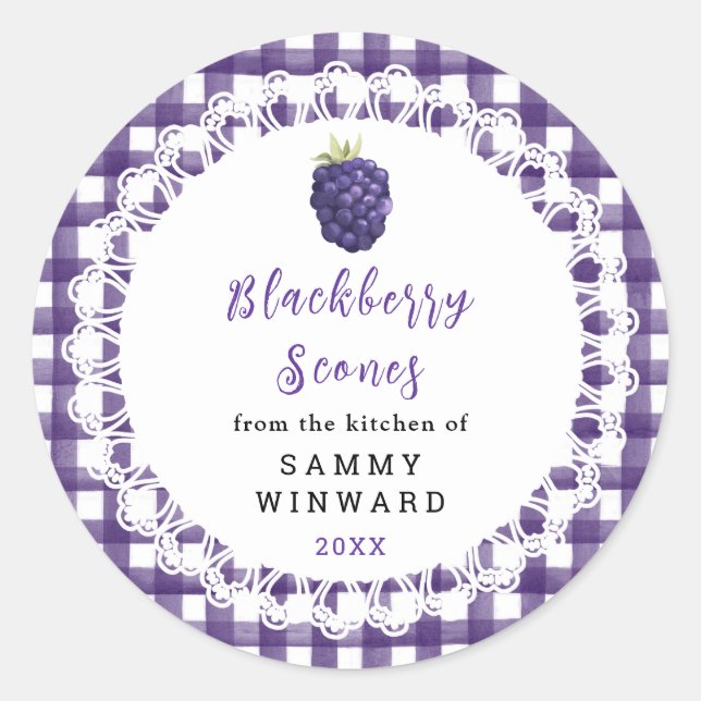 Sticker Rond Homemade Blackberry Scones Label (Devant)