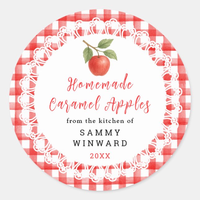 Sticker Rond Homemade Caramel Apples Label (Devant)