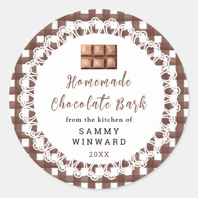 Sticker Rond Homemade Chocolate Bark Label (Devant)