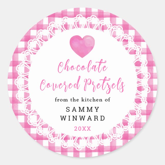 Sticker Rond Homemade Chocolate Covered Pretzels Label (Devant)