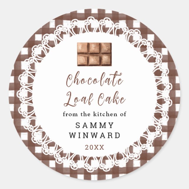 Sticker Rond Homemade Chocolate Loaf Cake Label (Devant)