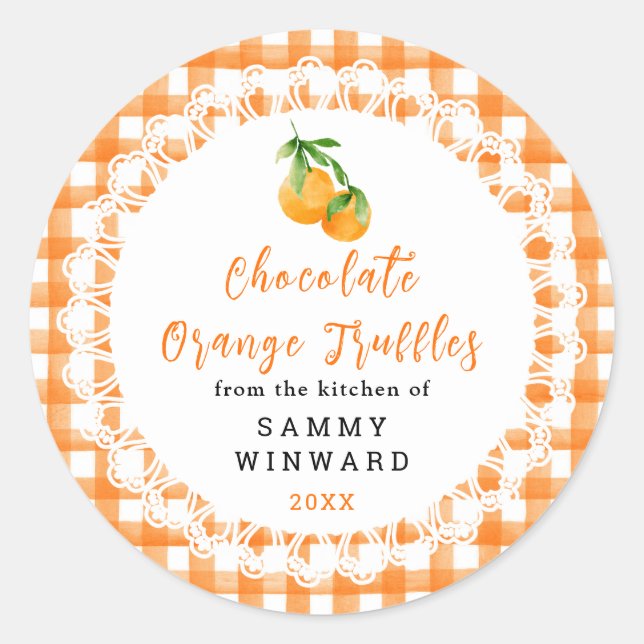 Sticker Rond Homemade Chocolate Orange Truffles Label (Devant)