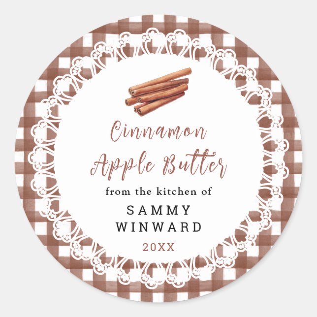 Sticker Rond Homemade Cinnamon Apple Butter Label (Devant)