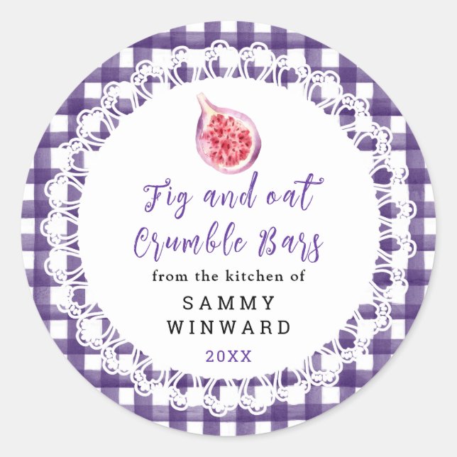 Sticker Rond Homemade Fig and Oat Crumble Bars Label (Devant)